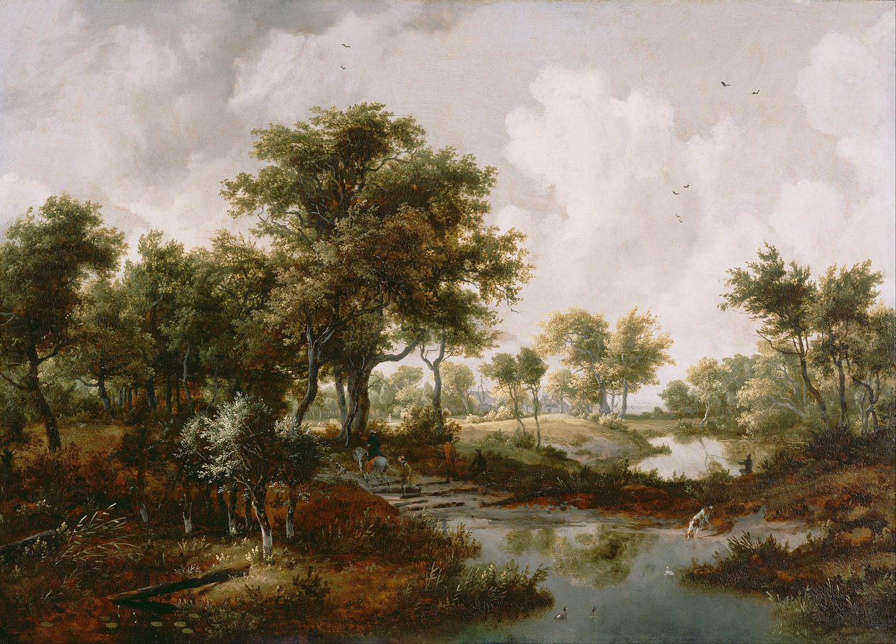 Zalesiony krajobraz autorstwa Meindert Hobbema