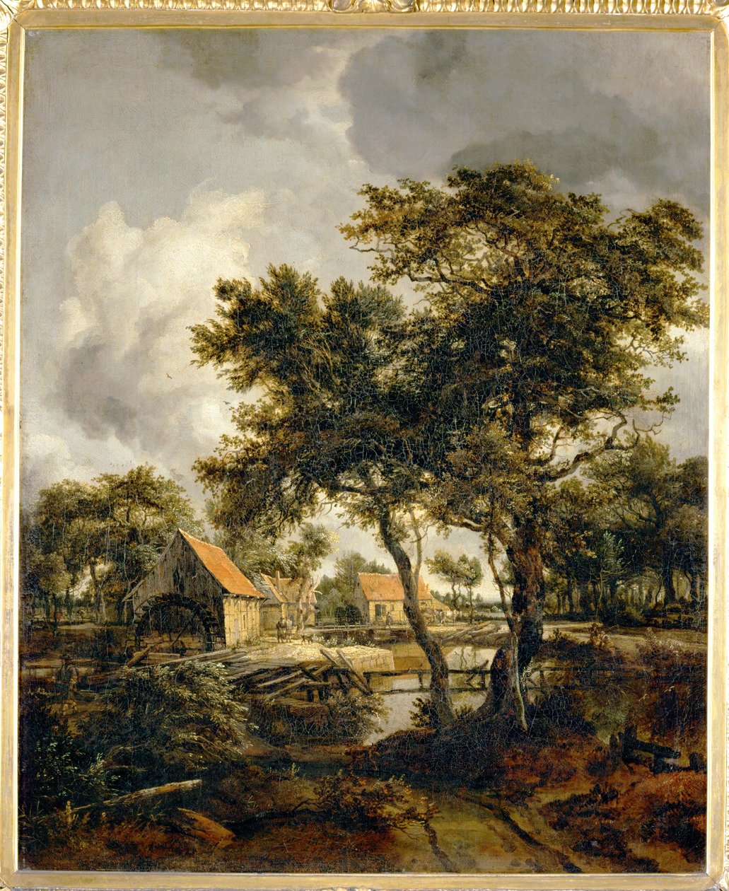 Le Moulin a eau - młyn wodny ... autorstwa Meindert Hobbema