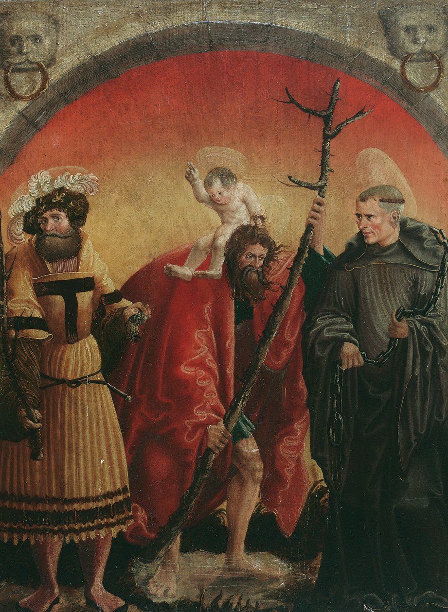 piekło Achatius, Christopher i Leonhard autorstwa Meister der Crispinuslegende