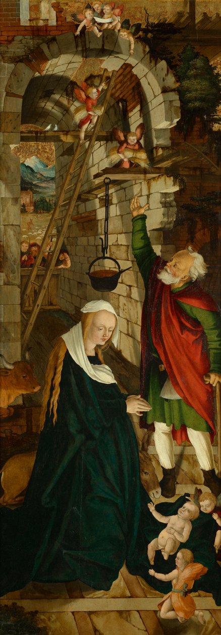 Narodziny Chrystusa autorstwa Meister der Oberfalkensteiner Altarflügel