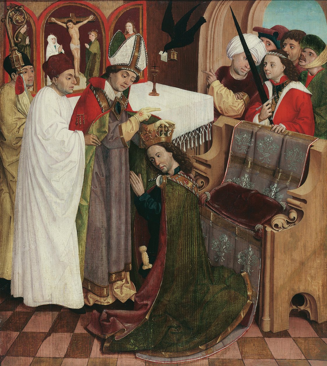 Koronacja św. Oswald autorstwa Meister der Oswaldlegende