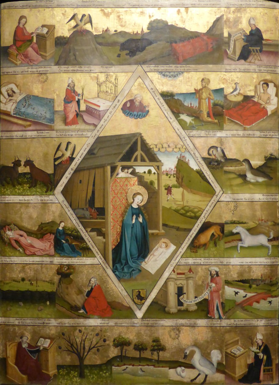 Obrona doktryny o nienaruszonym dziewictwie Matki Najświętszej autorstwa Meister der Ottobeurer Marientafel