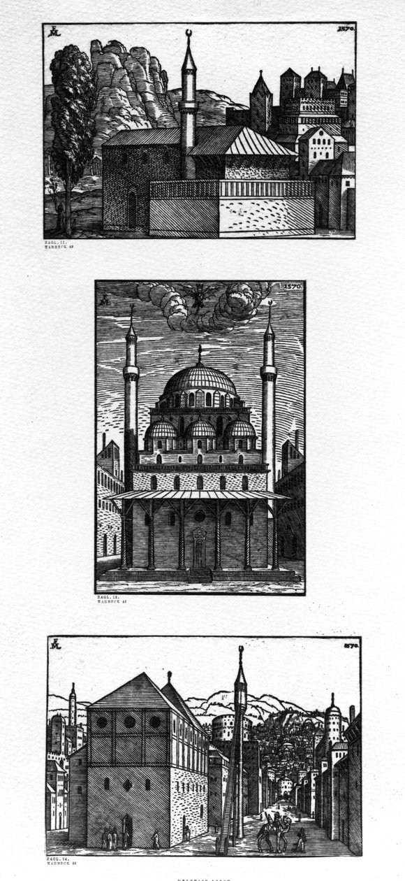 Ulice i meczety w Konstantynopolu, 1570 r. autorstwa Melchior Lorck