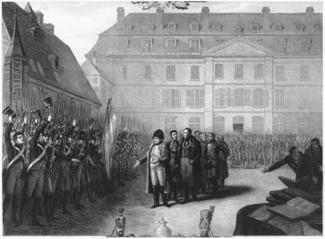 Napoleon (1769-1821) z wizytą w Ecole Polytechnique 25 kwietnia 1815 r. autorstwa Melchior Peronard