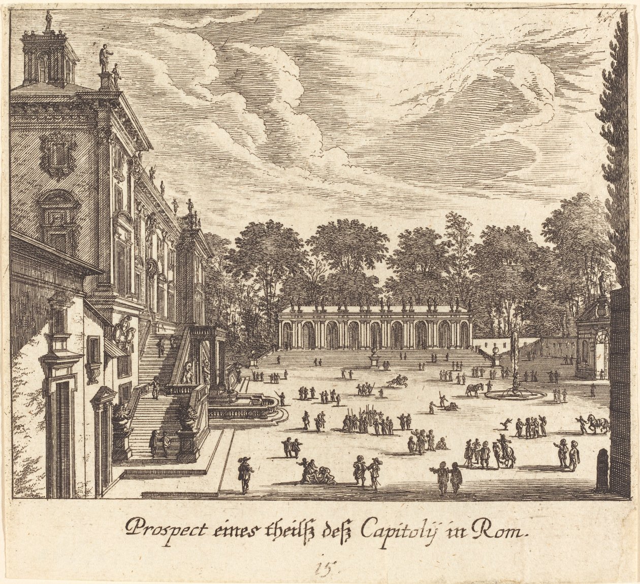 Kapitol, Rzym autorstwa Melchior Küsel after Johann Wilhelm Baur