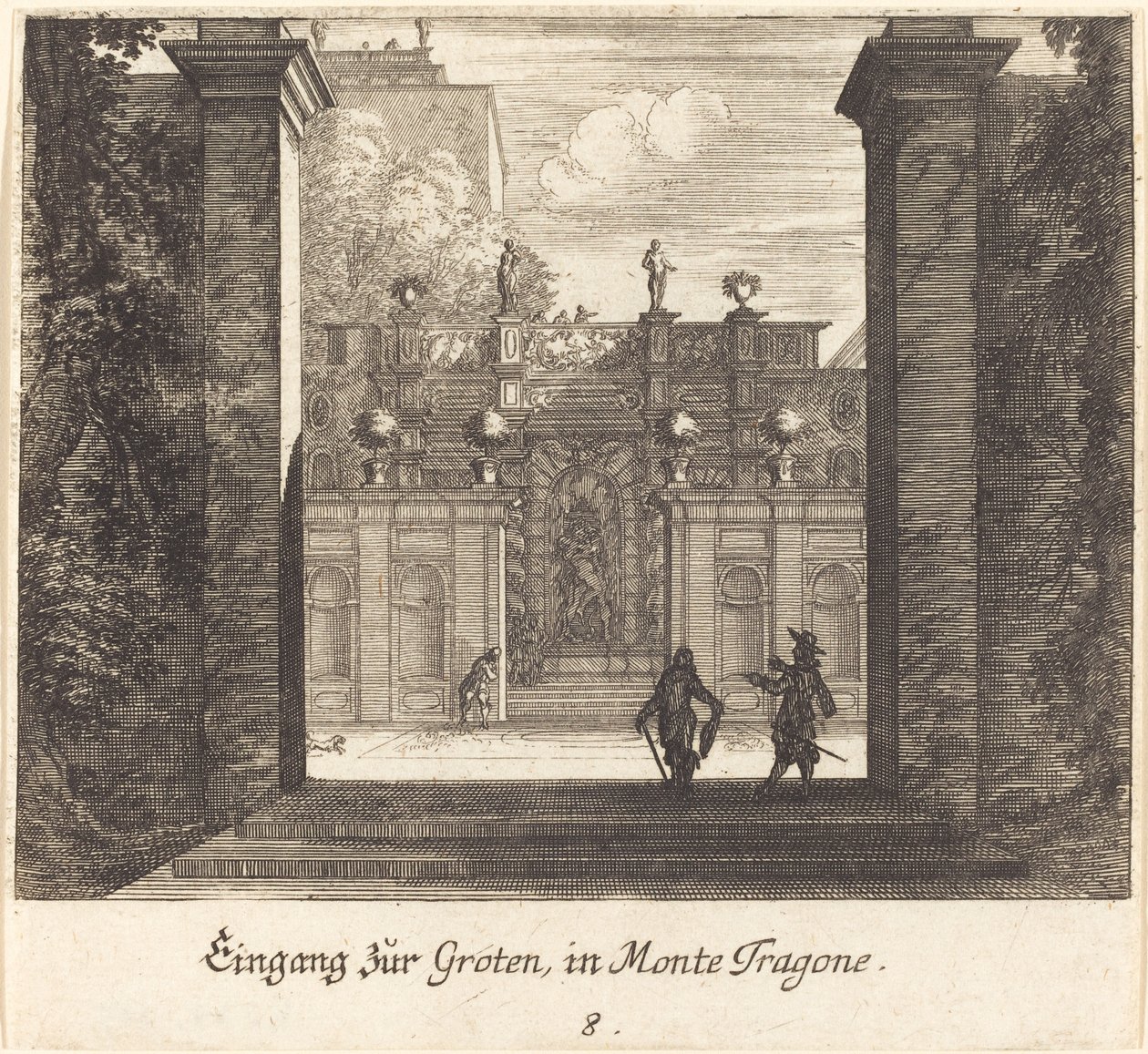 Grota, Monta Tragone autorstwa Melchior Küsel after Johann Wilhelm Baur