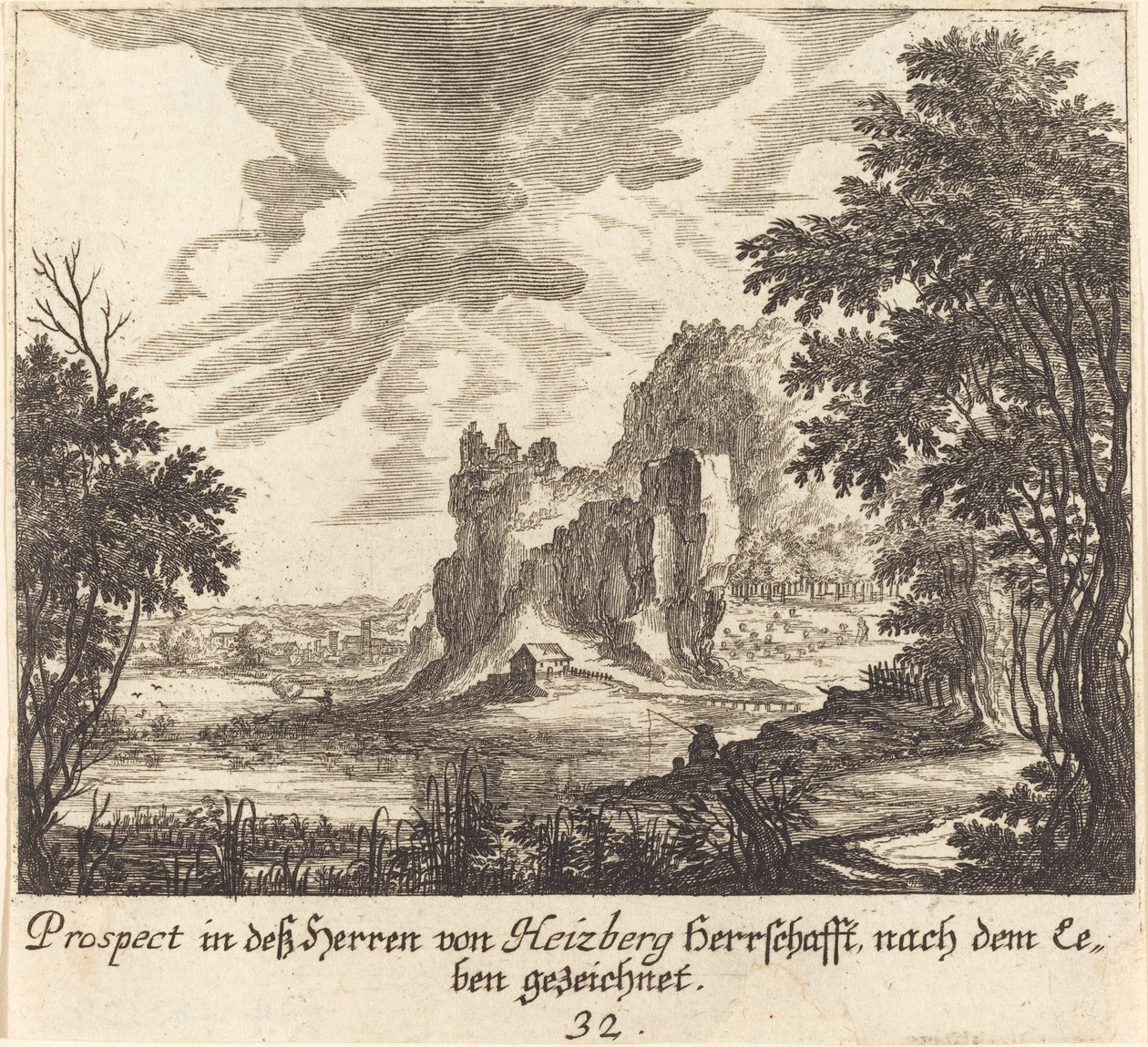 widok na góry autorstwa Melchior Küsel after Johann Wilhelm Baur