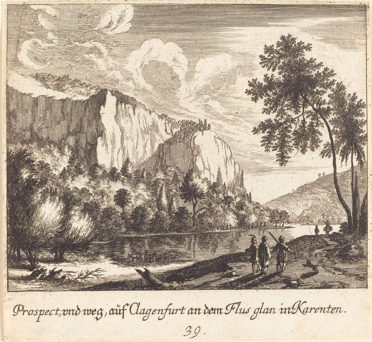 Widok na góry, Klagenfurt autorstwa Melchior Küsel after Johann Wilhelm Baur