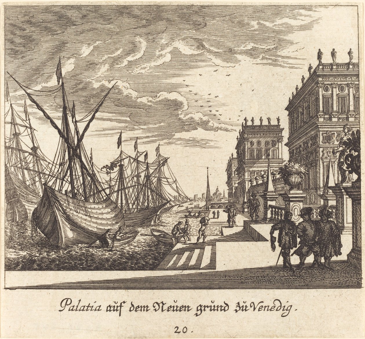 Pałace, Wenecja autorstwa Melchior Küsel after Johann Wilhelm Baur