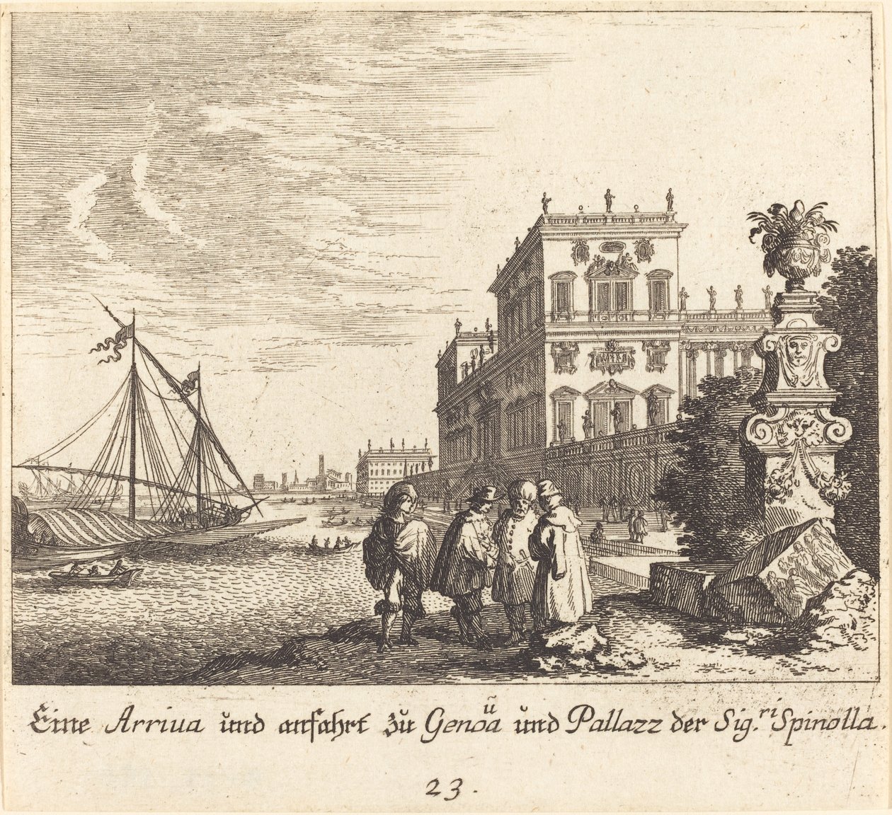 Pałac Spinolla, Genua autorstwa Melchior Küsel after Johann Wilhelm Baur