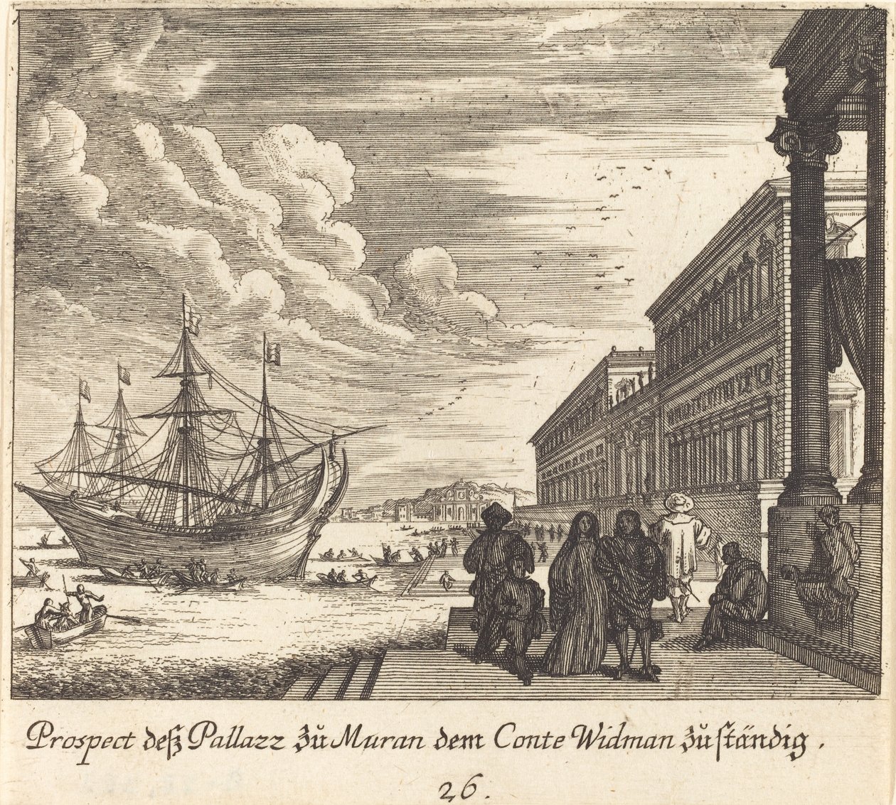 Pałac hrabiego Widmana autorstwa Melchior Küsel after Johann Wilhelm Baur