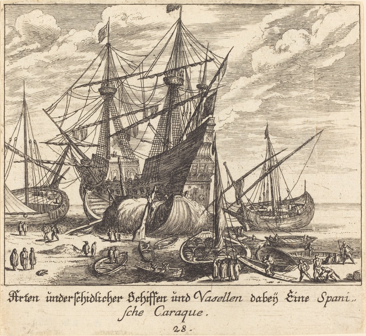 Statki autorstwa Melchior Küsel after Johann Wilhelm Baur