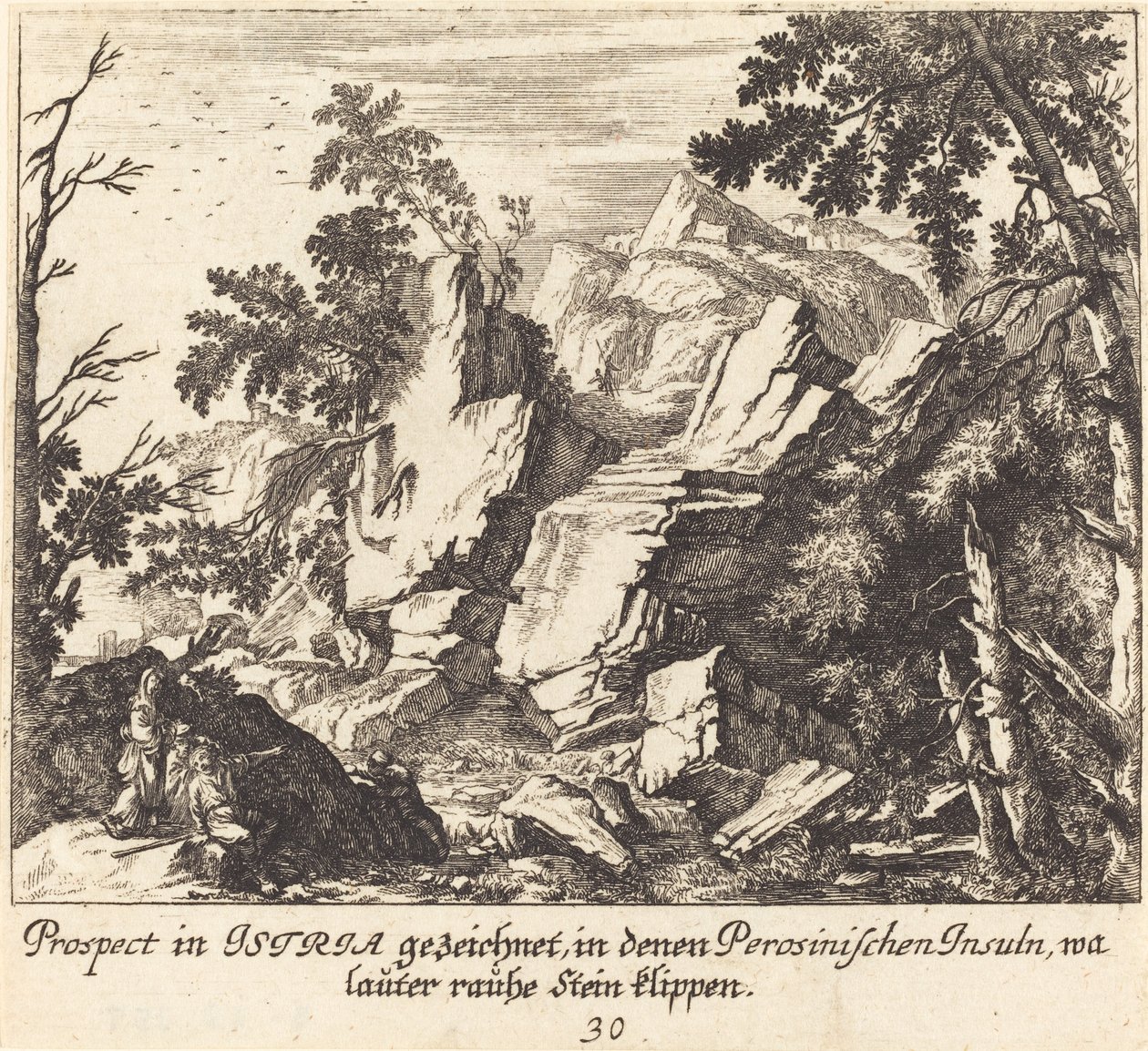 Zobacz w Istrii autorstwa Melchior Küsel after Johann Wilhelm Baur