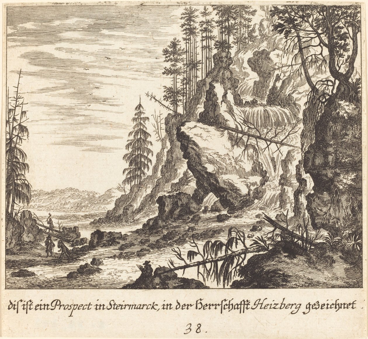 Zobacz w Stairmarck autorstwa Melchior Küsel after Johann Wilhelm Baur