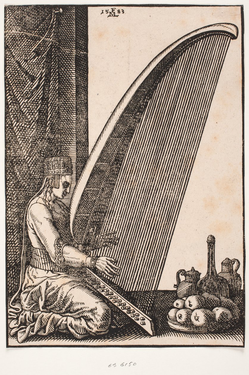 Harfistka autorstwa Melchior Lorck