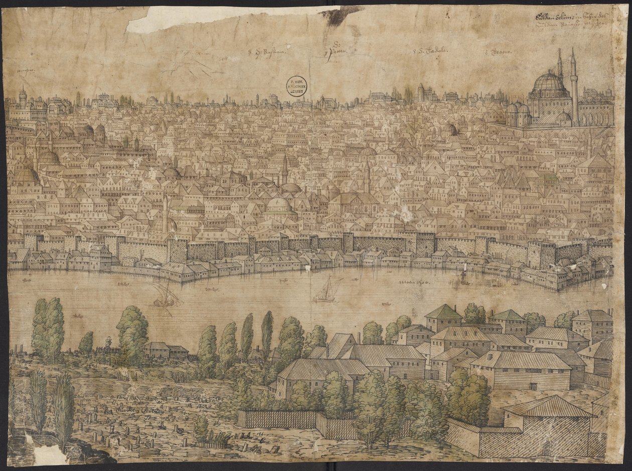 Perspektywa Konstantynopola, arkusz 14, Melchior Lorck, 1559 autorstwa Melchior Lorck