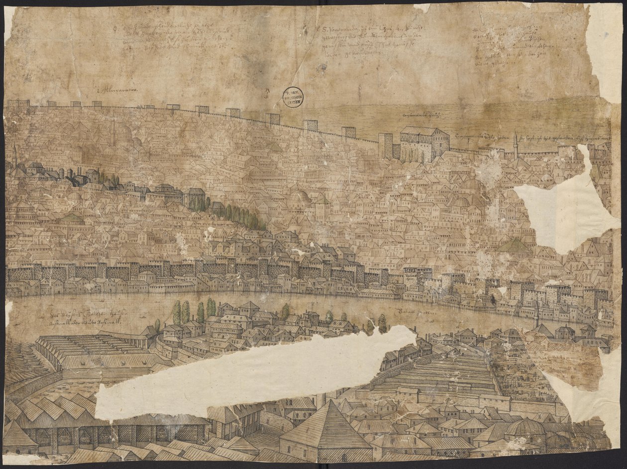Perspektywa Konstantynopola, arkusz 16, Melchior Lorck, 1559 autorstwa Melchior Lorck