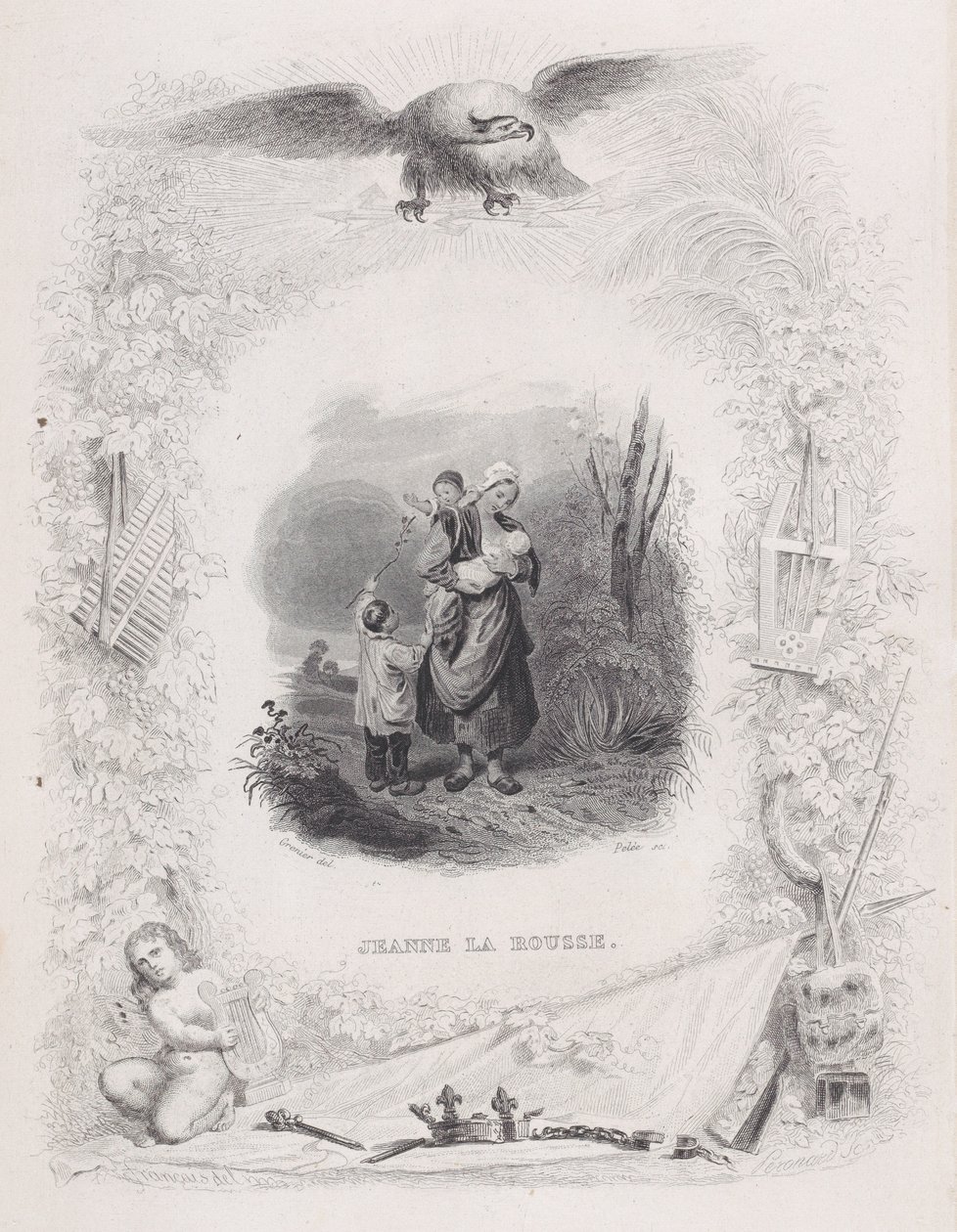 Jeanne the Redhead, z Pieśni Berangera, 1829. autorstwa Melchior Peronard