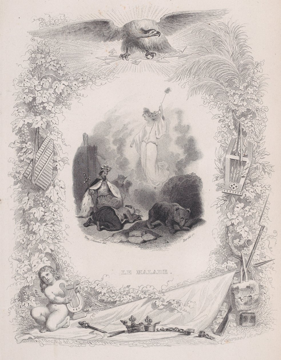 Chorzy, z Pieśni Bérangera, 1829 autorstwa Melchior Peronard