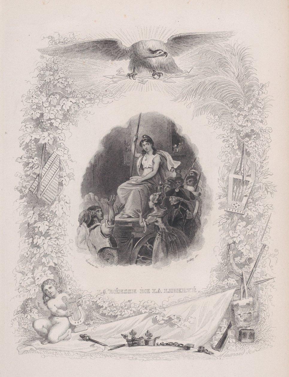 Bogini Wolności, z Pieśni Bérangera, 1829 autorstwa Melchior Peronard