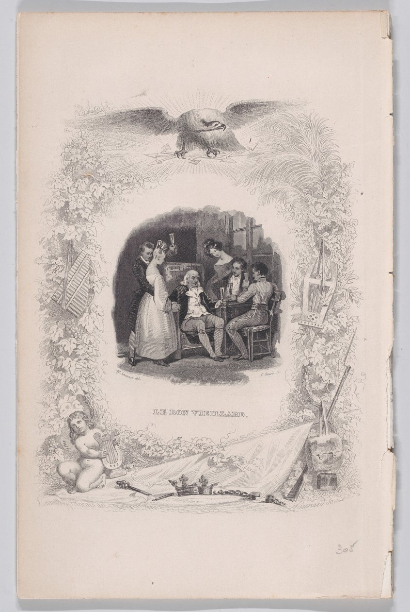 Dobry starzec z Pieśni Bérangera, 1829. autorstwa Melchior Peronard
