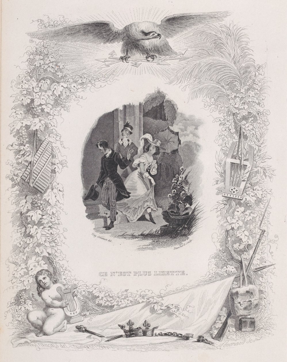 To już nie Lisette z Pieśni Bérangera, 1829. Twórcy: Melchior Péronard, Auguste Blanchard I. autorstwa Melchior Péronard, Auguste Blanchard I