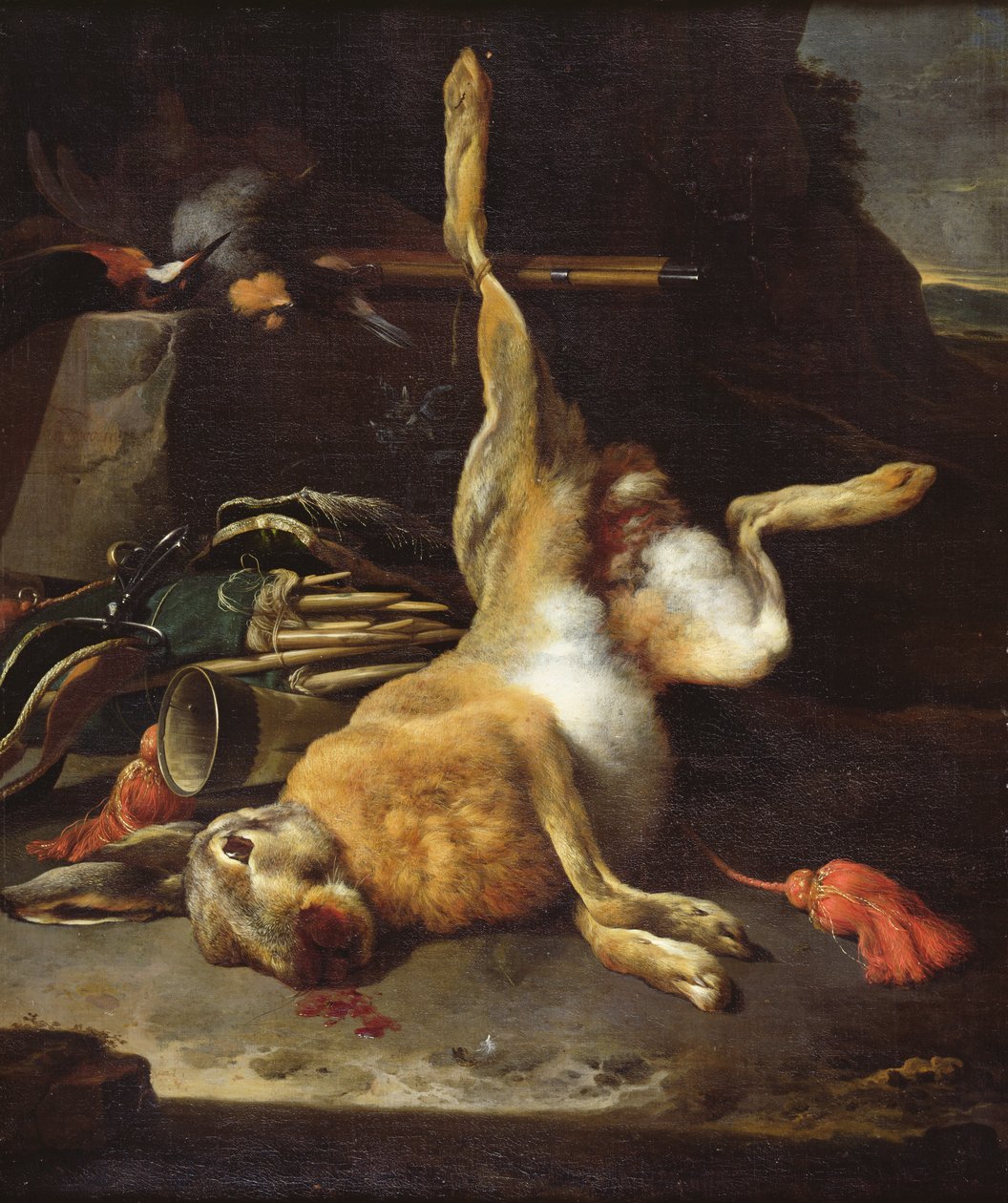 Zając autorstwa Melchior de Hondecoeter