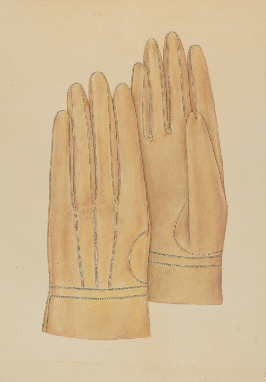 Rękawiczki męskie, c. 1938. autorstwa Melita Hofmann