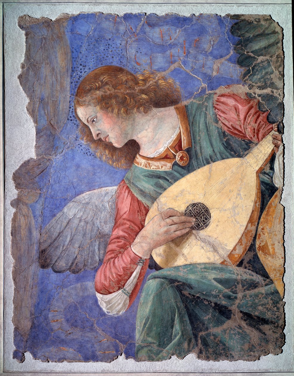 Anioł grający na lutni, ok. 1480 (odłączony fresk) autorstwa Melozzo da Forli
