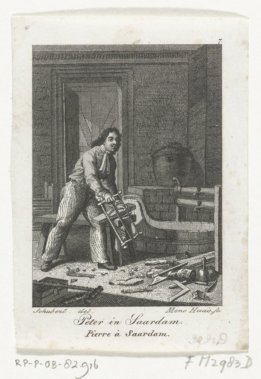 Piotr Wielki w Zaandam, 1697 autorstwa Meno Haas
