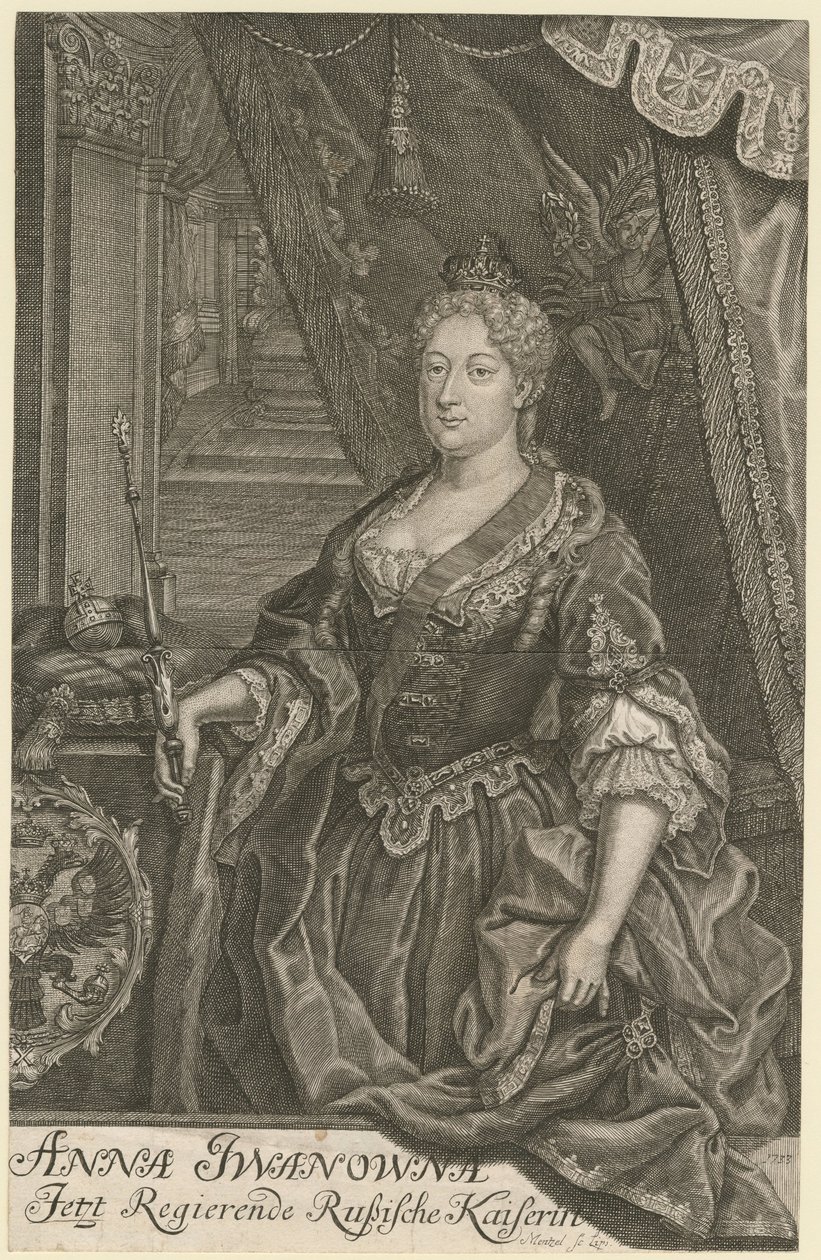 Portret cesarzowej Anny Ioannovny 1693-1740, 1733 autorstwa Mentzel