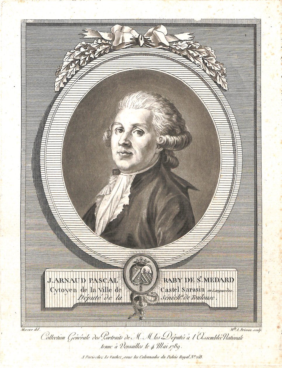 Jean Arnaud Pascal Raby autorstwa Mercier del. and Mlle Briceau sulp.
