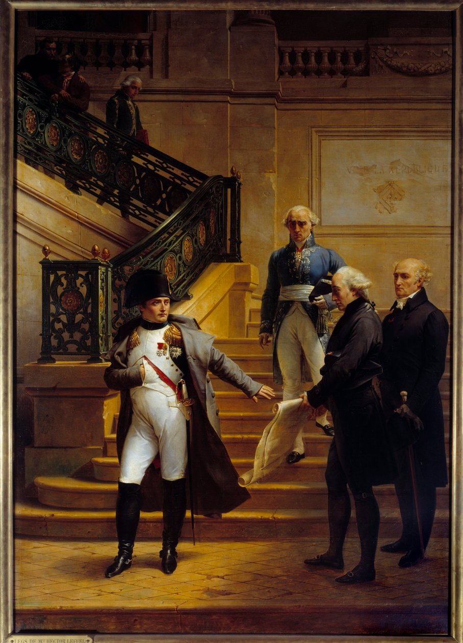 Cesarz Napoleon I (1769-1821) odwiedza Palais-Royal, siedzibę trybunatu, i odrzuca plany architektów Beaumonta i Fontaine
