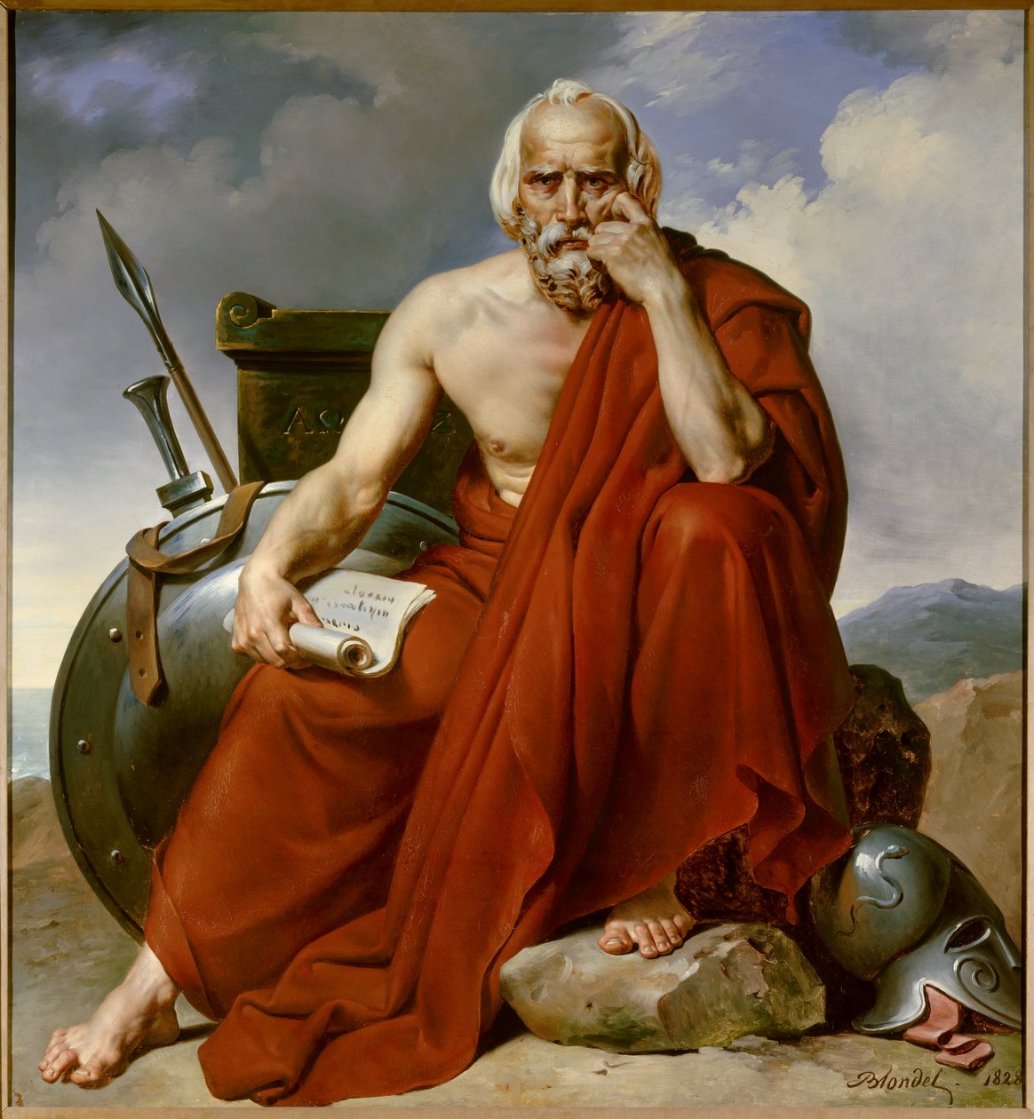 Portret Lykurgue (Lykourgos) legislatora Sparty. Obraz Merry Joseph Blondel (1781-1853) autorstwa Merry Joseph Blondel