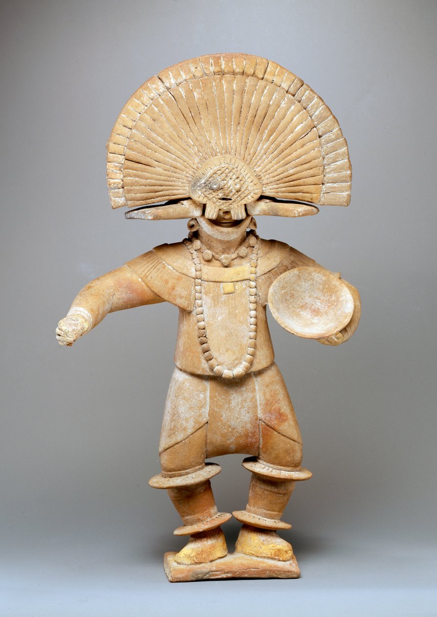 Tancerka z nakryciem głowy (ceramiczna) (patrz również 422924) autorstwa Mesoamerican