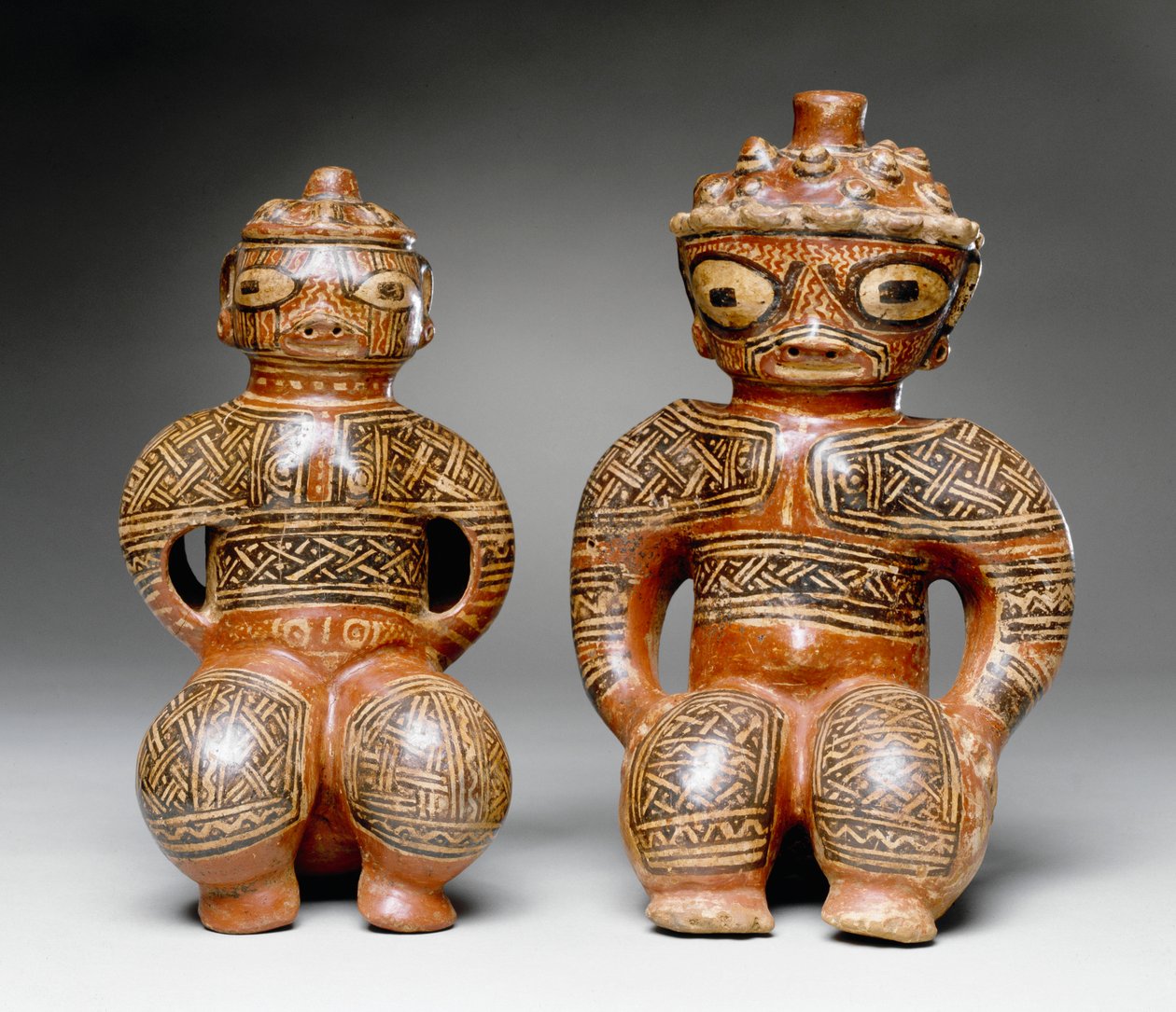 Dwie siedzące postacie, Nosara, Nicoya, 800-1100 (ceramika) autorstwa Mesoamerican