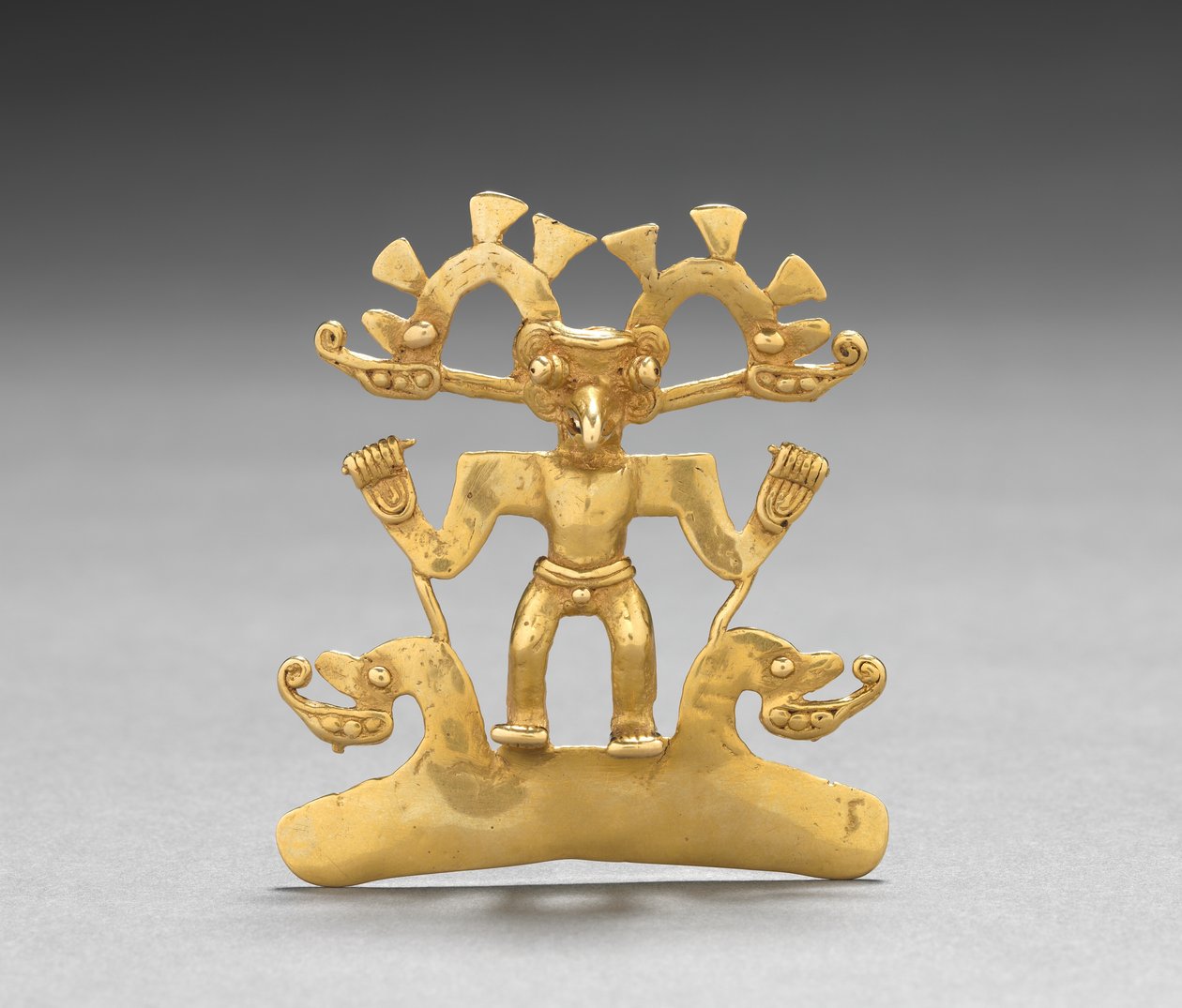 Wisiorek ptak-człowiek, ok. 1900 r. 700-1550 (odlew i kute złoto) autorstwa Mesoamerican Mesoamerican