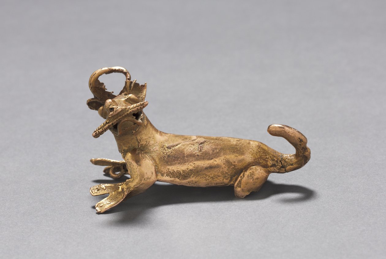 Wisiorek jeleń jedzący kukurydzę, ok. 1900 r. 1000-1550 (odlew złota) autorstwa Mesoamerican Mesoamerican
