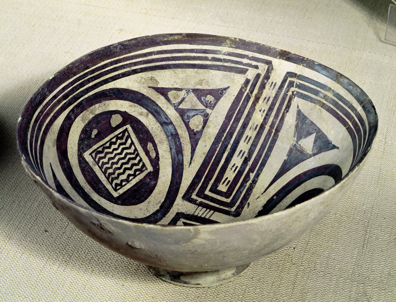 Misa ozdobiona geometrycznym wzorem, Styl I, z Suzy, Iran, 3100-3000 p.n.e. (terakota) autorstwa Mesopotamian