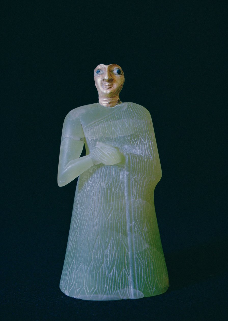 Figura kobieca z Nippur, ok. 2700 pne (gips i złoto) autorstwa Mesopotamian
