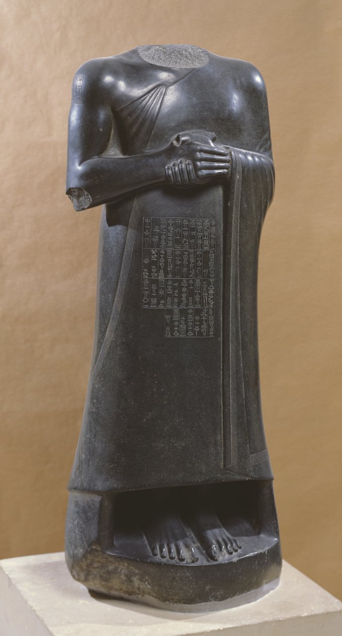 Gudea, książę Lagasz, stojący (dioryt) autorstwa Mesopotamian