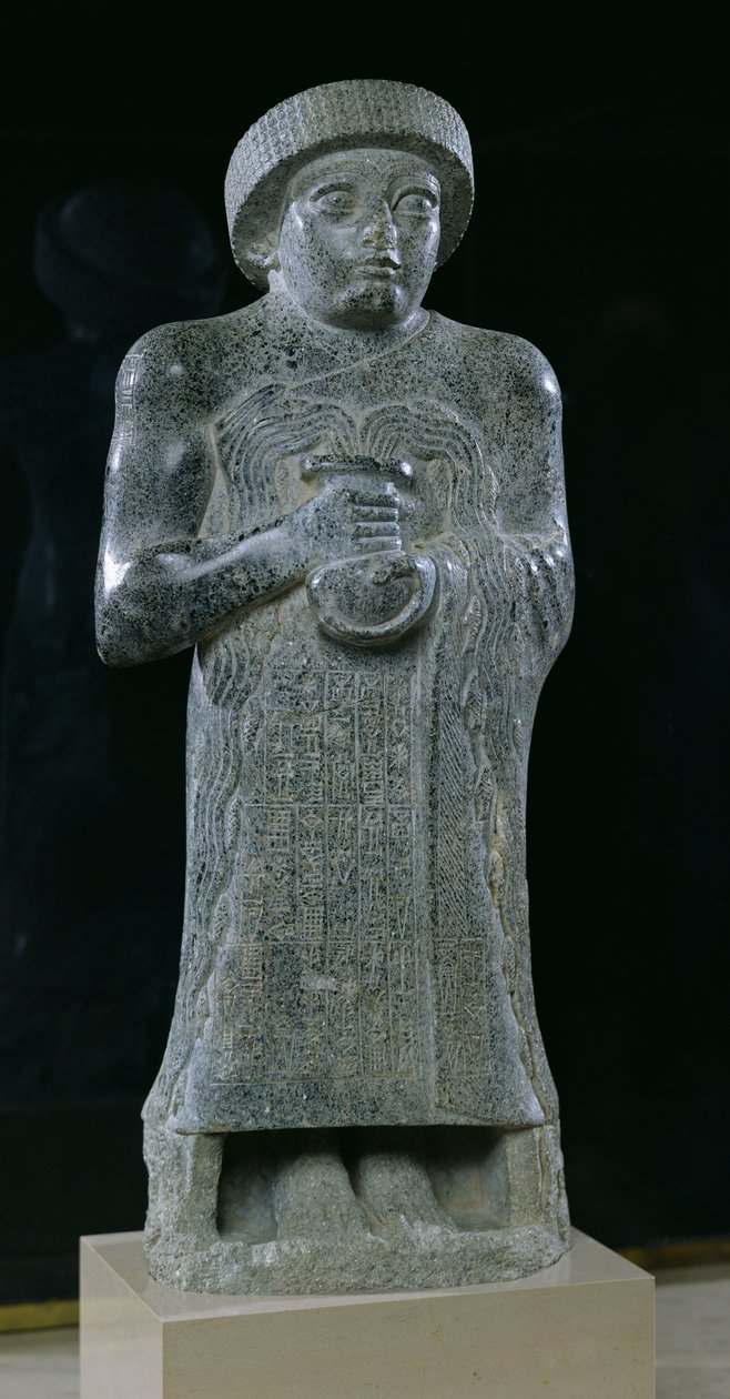 Posąg księcia Gudei, ok. 2150 pne (dioryt) autorstwa Mesopotamian