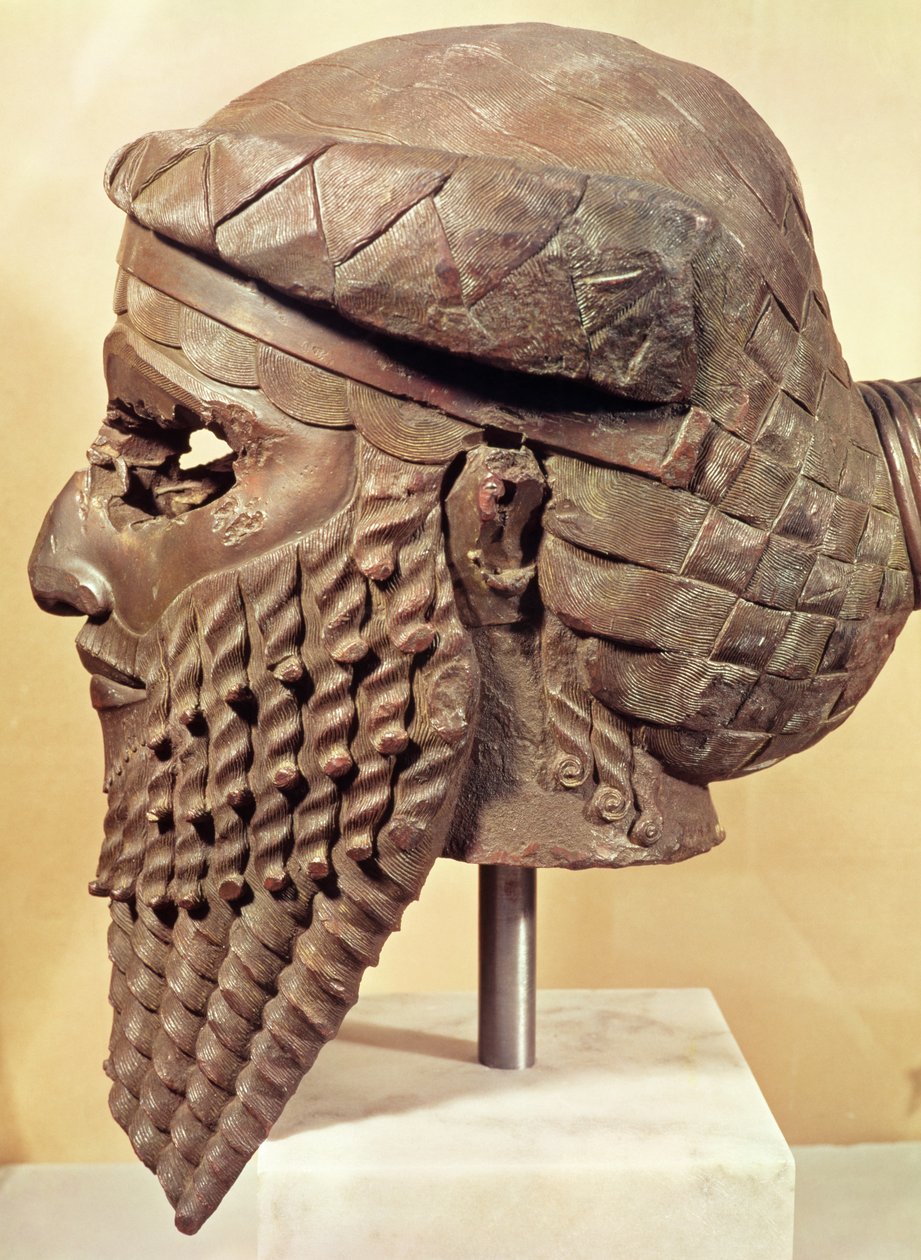 Głowa Sargona I (ok. 2334-2279 pne) 2400-2200 pne (miedź) (patrz także 187024) autorstwa Mesopotamian