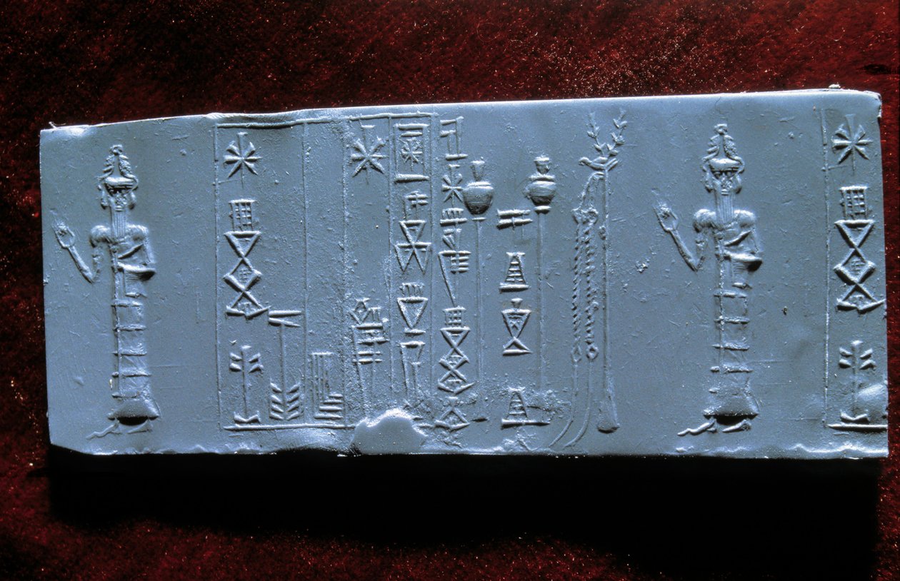 Sztuka Wschodu: pieczęć doktora Ur-Lugala (Ur Lugal, III tysiąclecie p.n.e.), starożytność Azji. Muzeum w Luwrze autorstwa Mesopotamian Mesopotamian