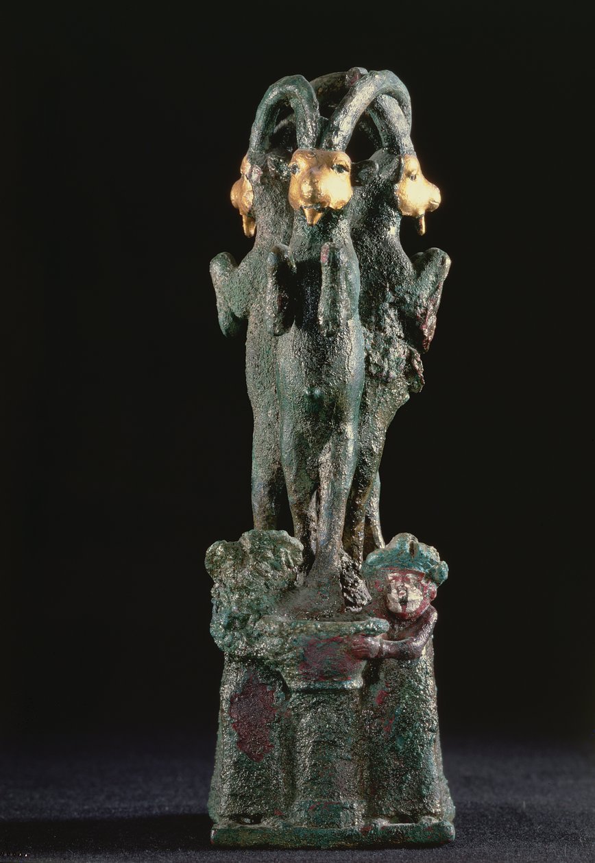Święte drzewo uformowane z trzech kóz, z Larsy w południowej Mezopotamii, ok. 1750 pne (brąz i złoto) autorstwa Mesopotamian Mesopotamian