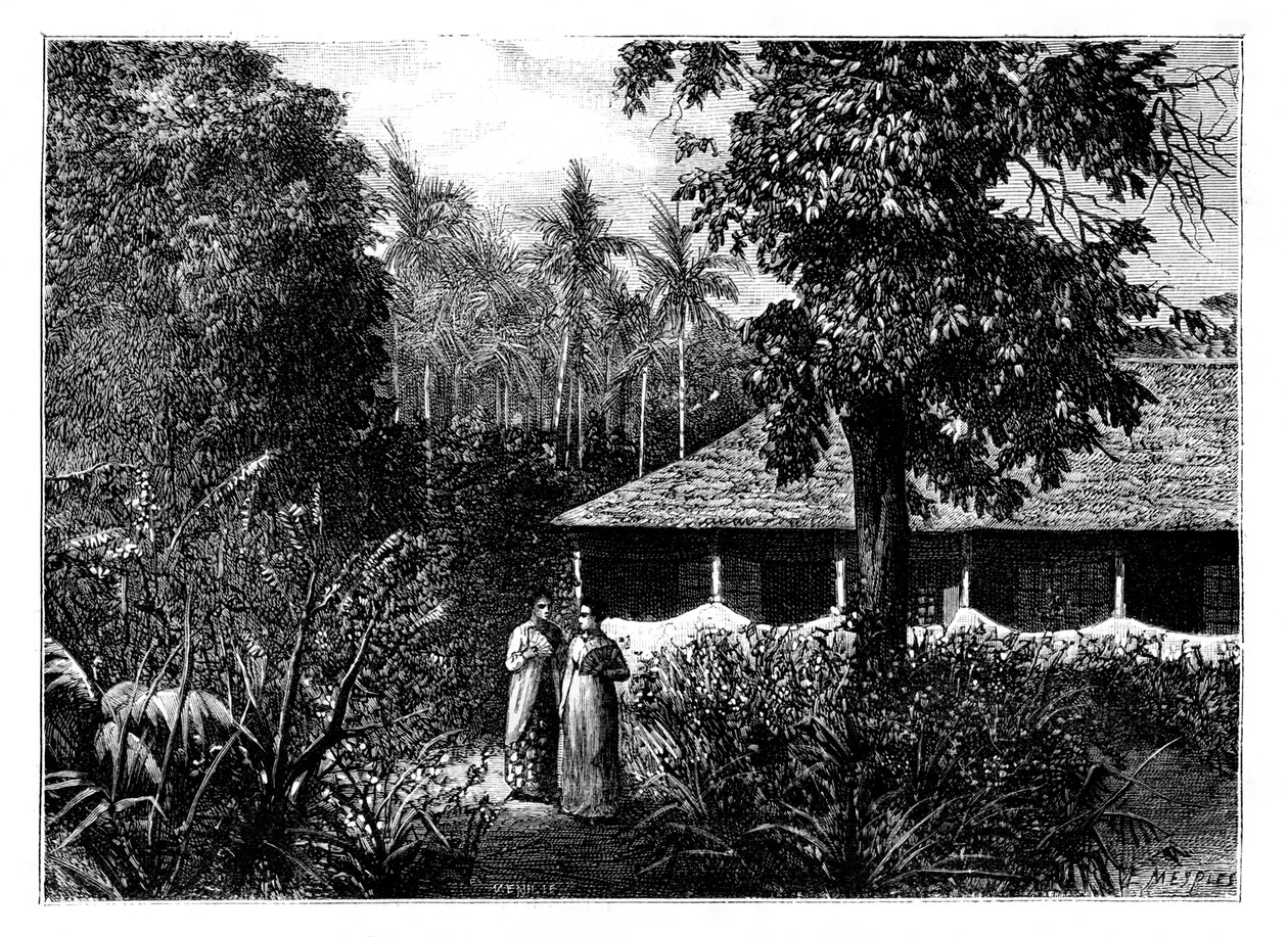 Holenderski dom w Ternate, Indonezja, XIX wiek. autorstwa Mesples
