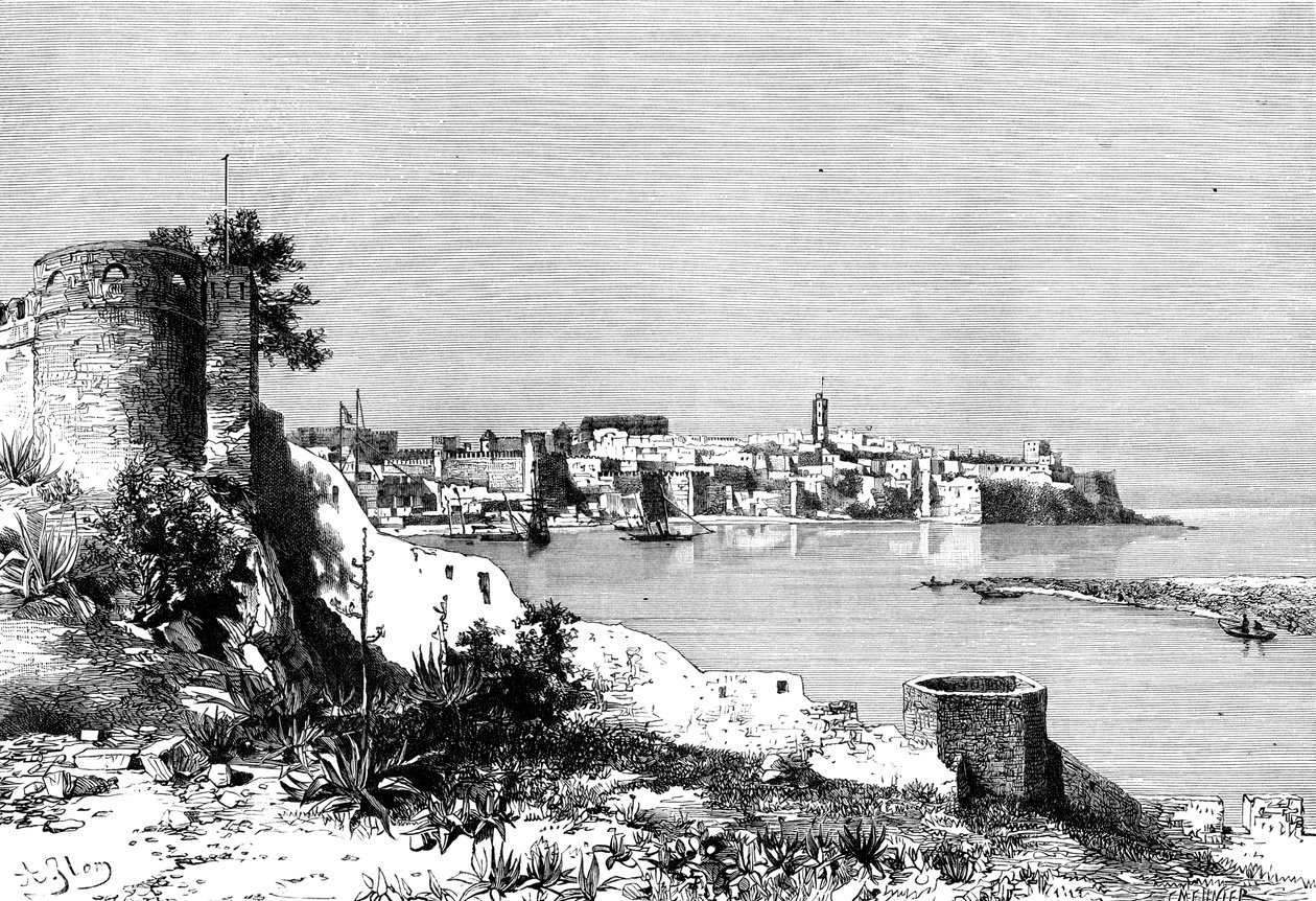 Rabat i ujście rzeki Bou-Regreg, Maroko, 1895. autorstwa Meunier