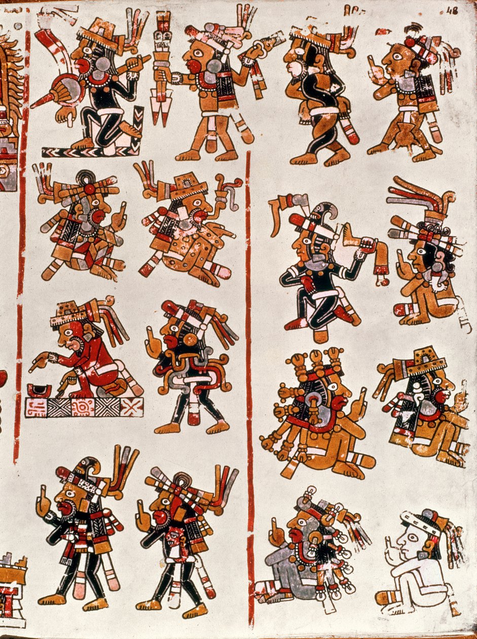 Kodeks meksykański przedstawiający genealogię cywilizacji Azteków autorstwa Mexican School