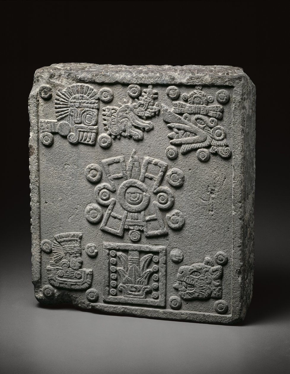 Kamień Koronacyjny Motecuhzoma II autorstwa Mexican School