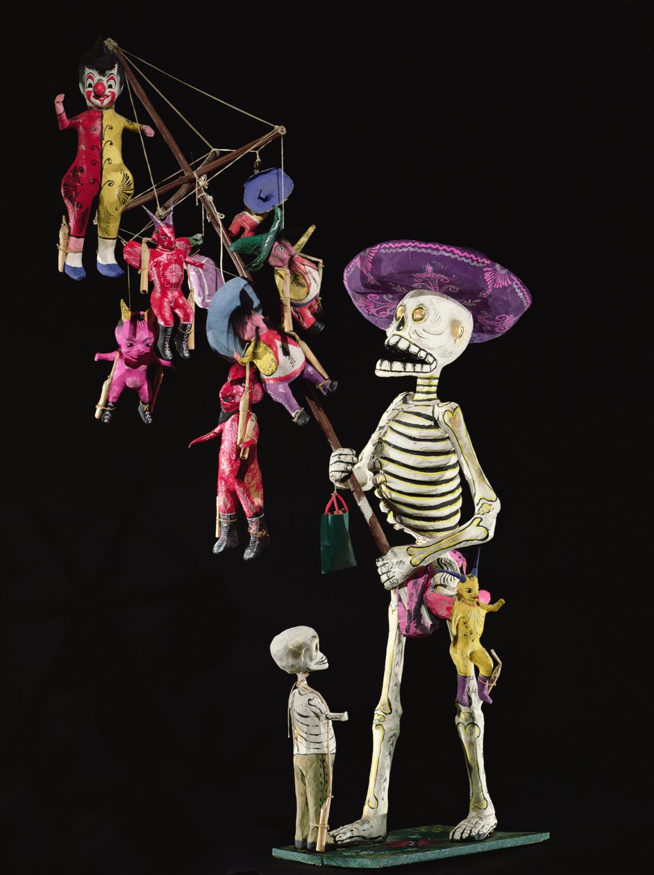 Day of the Dead: Handlarz zabawek, z Oaxaca (papier mache) autorstwa Mexican School